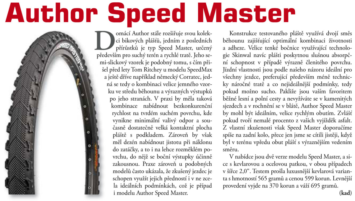 detail AUTHOR Plášť AT Speed Master 26x2,0