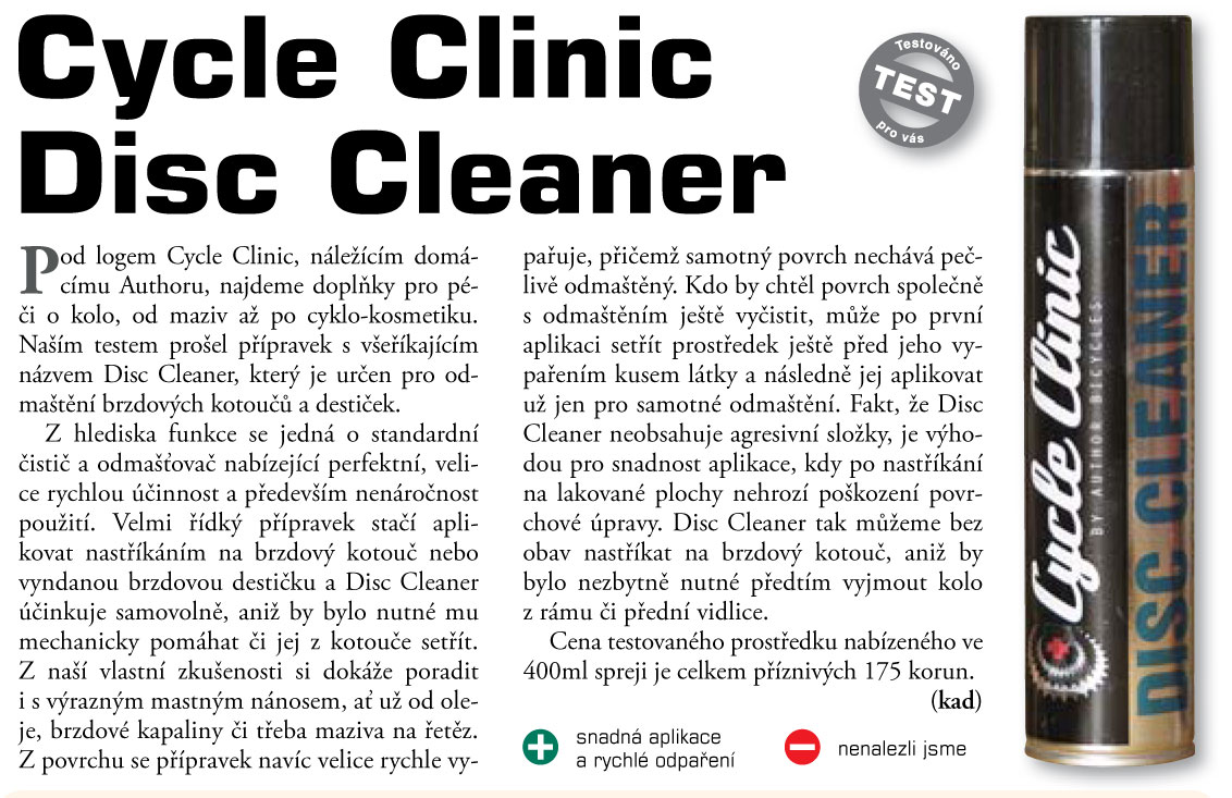 detail AUTHOR Čistič Cycle Clinic Disc Cleaner 400 ml