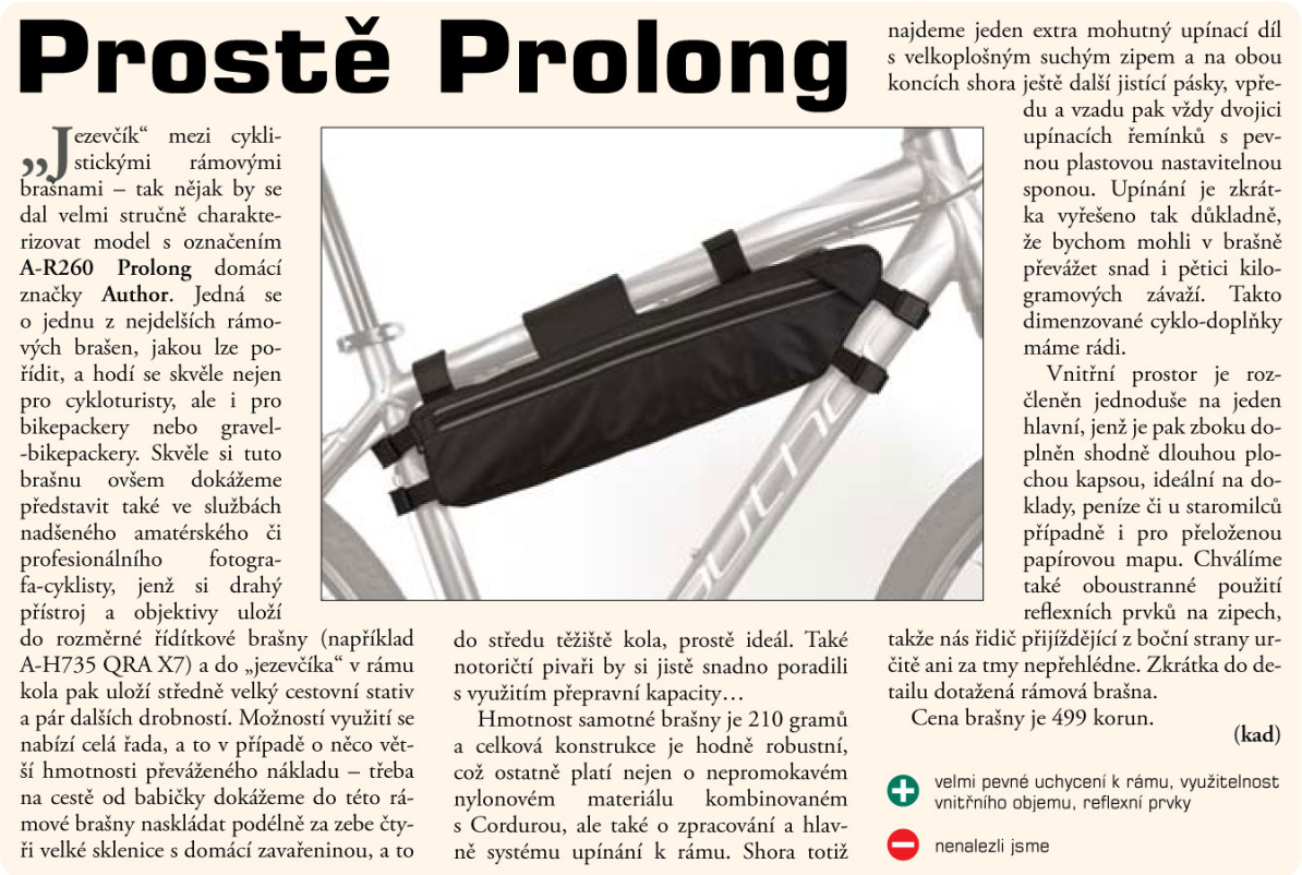 detail AUTHOR Brašna na rám A-R260 ProLong