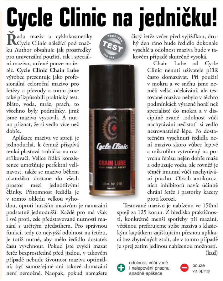detail AUTHOR Mazivo Cycle Clinic Bike Lube 400 ml