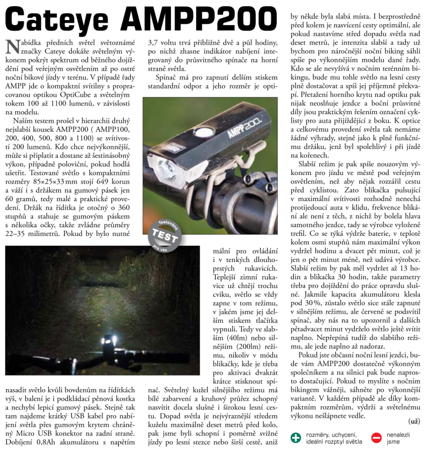 detail CATEYE Světlo př. CAT HL-EL1100RC AMPP1100