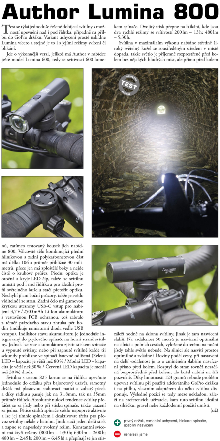 detail AUTHOR Světlo př. LUMINA 800 lm USB Alloy