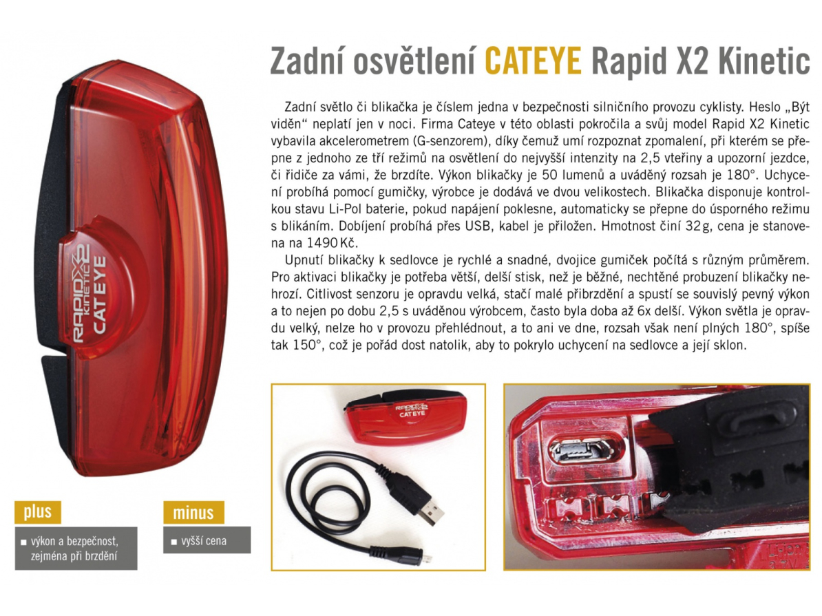 detail CATEYE Světlo zad. CAT TL-LD710K Rapid X2 Kinetic