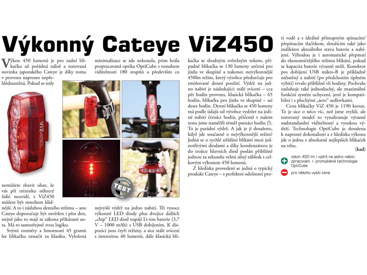 detail CATEYE Světlo zad. CAT TL-LD820 VIZ450