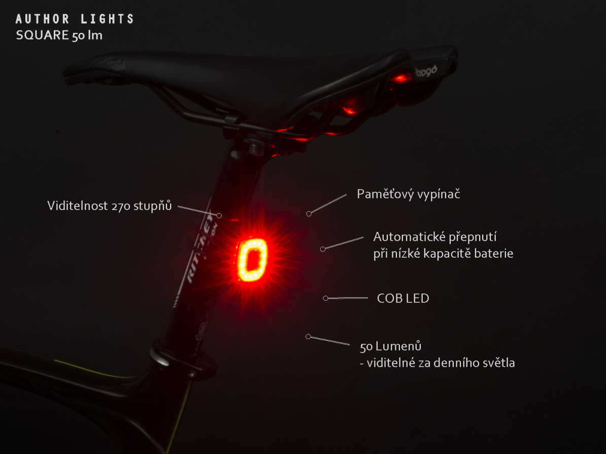 detail AUTHOR Světlo zad. A-Duplex X7 20 lm