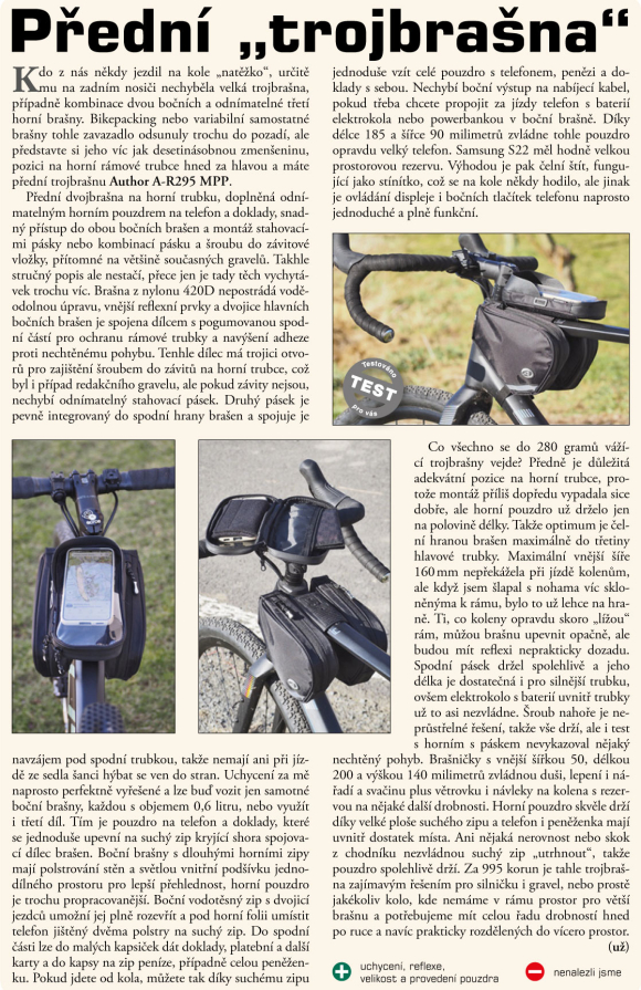 detail AUTHOR Brašna na rám A-R290 Energy Bag