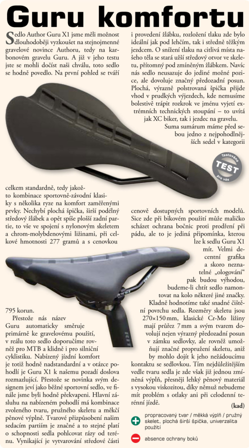 detail AUTHOR Sedlo ASD Guru X1 Cr-Mo