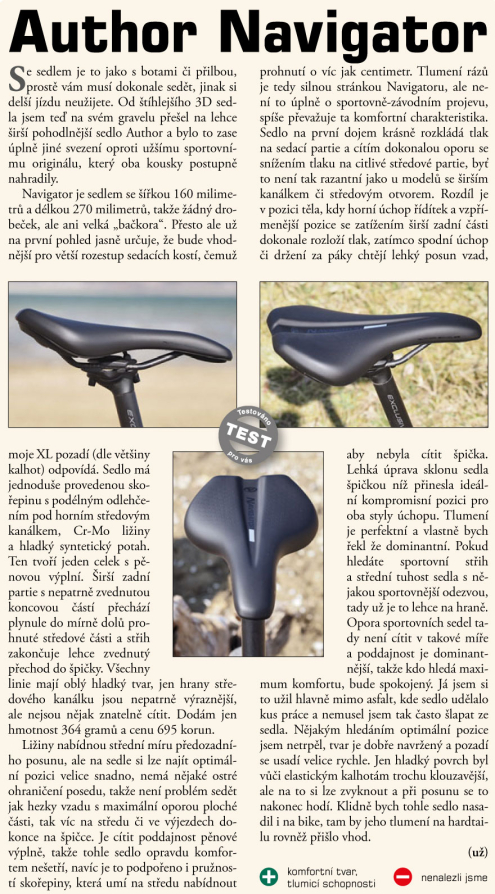 detail AUTHOR Sedlo ASD Navigator X3 Cr-Mo